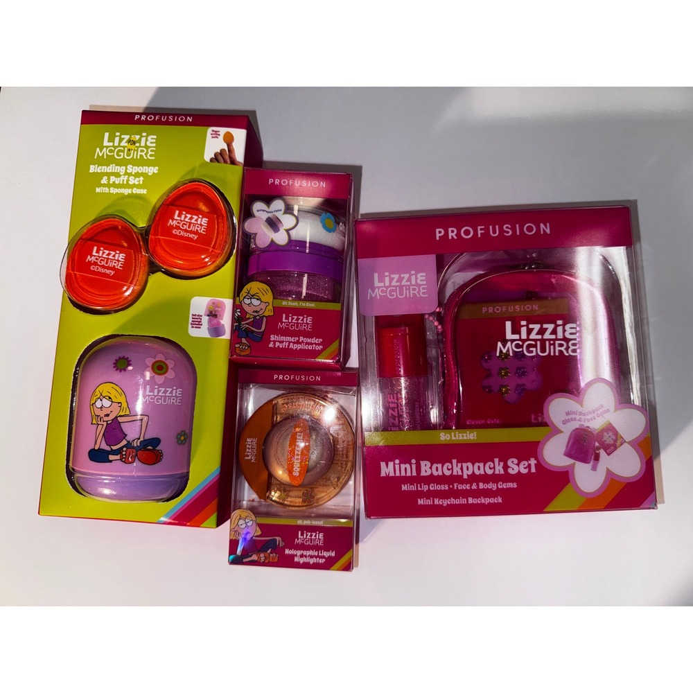 Profusion Y2K Disney Lizzie McGuire NEW Makeup Set of 4 Backpack Hilary Duff